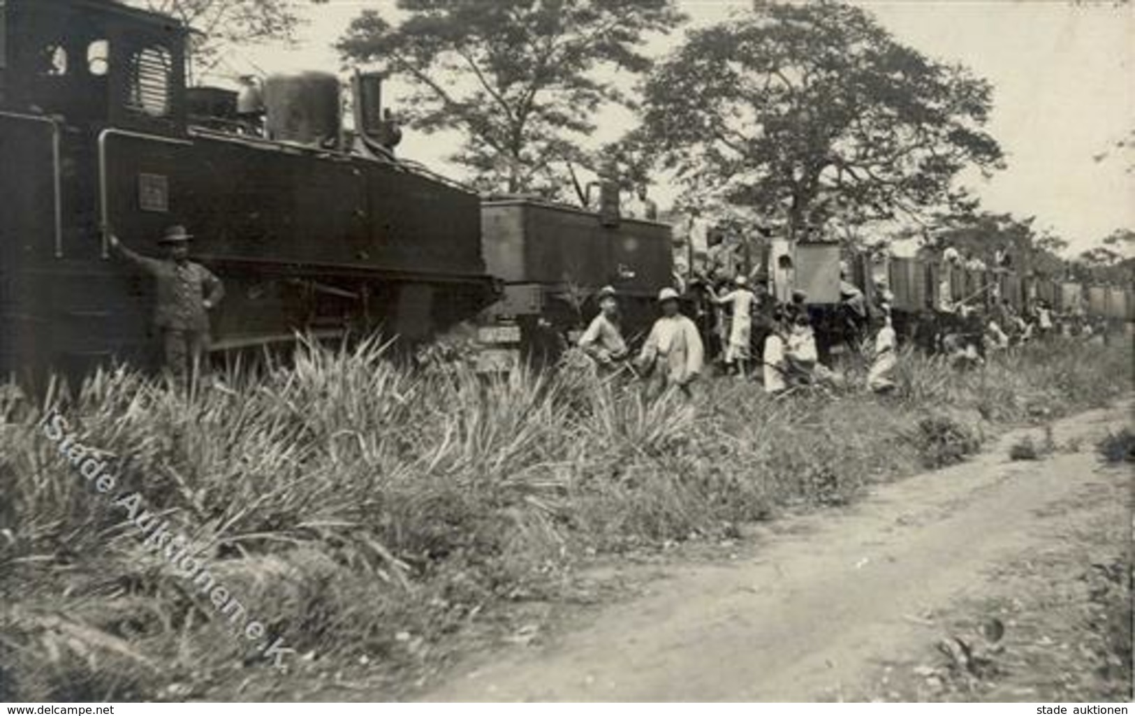 Kolonien Deutsch-Ostafrika Tanganjikabahn Zustieg Mitten In Der Wildnis Foto-Karte I-II Colonies - Histoire