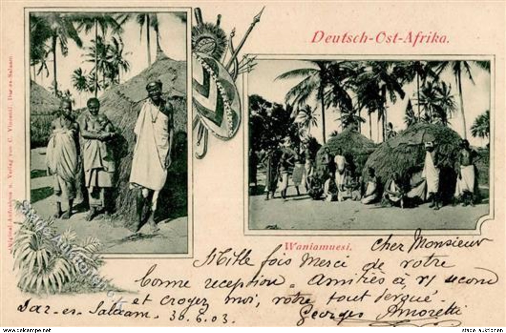 Kolonien Deutsch-Ostafrika Waniaumesi Stpl. Dar-es-Salaam 30.6.03 I-II Colonies - Histoire