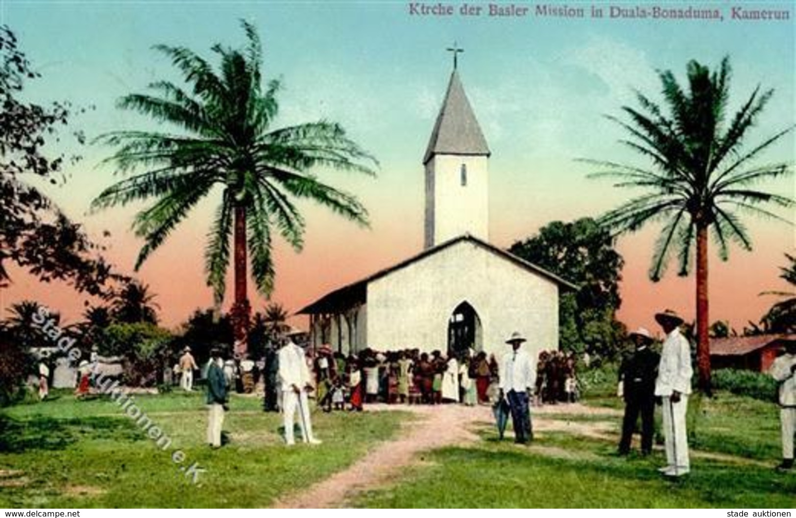 Kolonien Kamerun Duala Bonadume Kirche Der Basler Mission Stpl. Duala 12.2.10 I-II Colonies - Historia