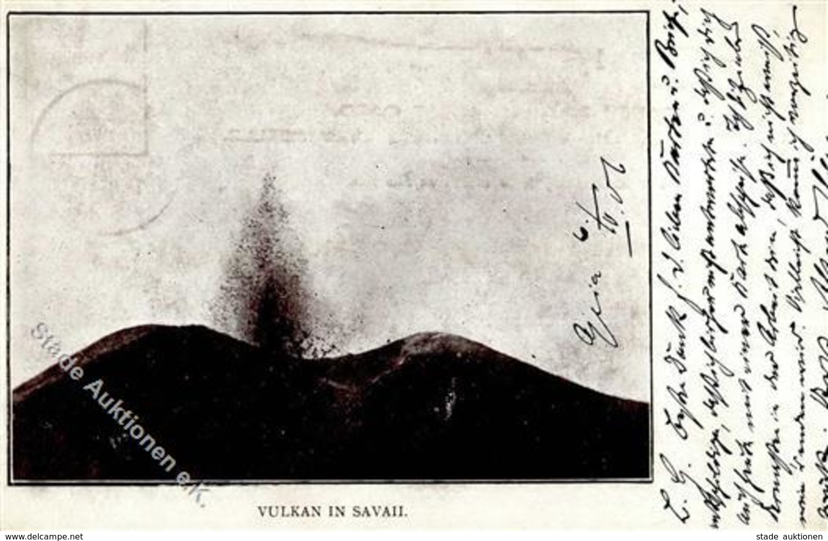 Kolonien Samoa Vulkan In Savaii Stpl. Apia 6.5.06 I-II Colonies - Storia