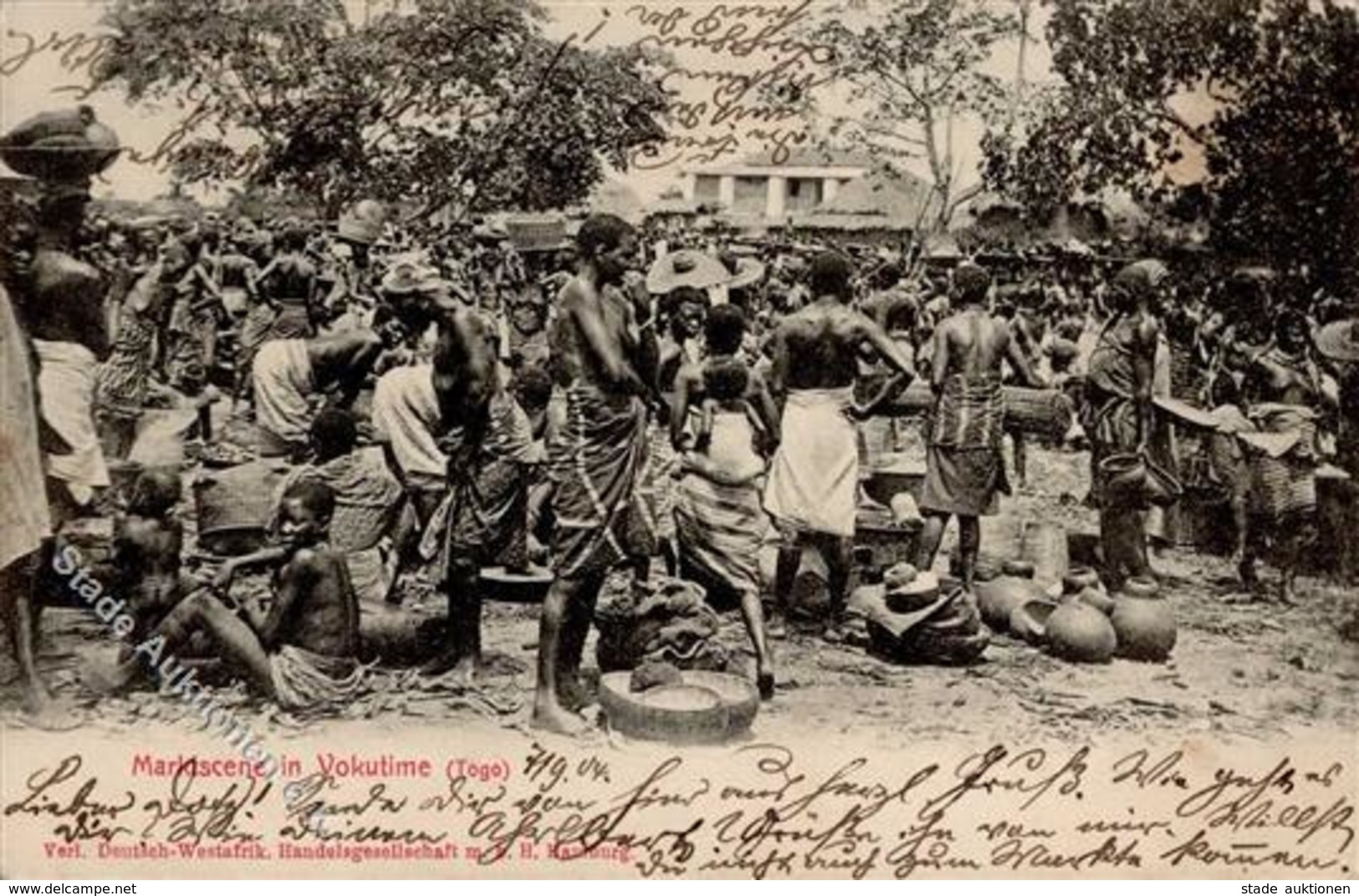 Kolonien Togo Vokutime Markt 1904 I-II (Marke Entfernt) Colonies - Histoire