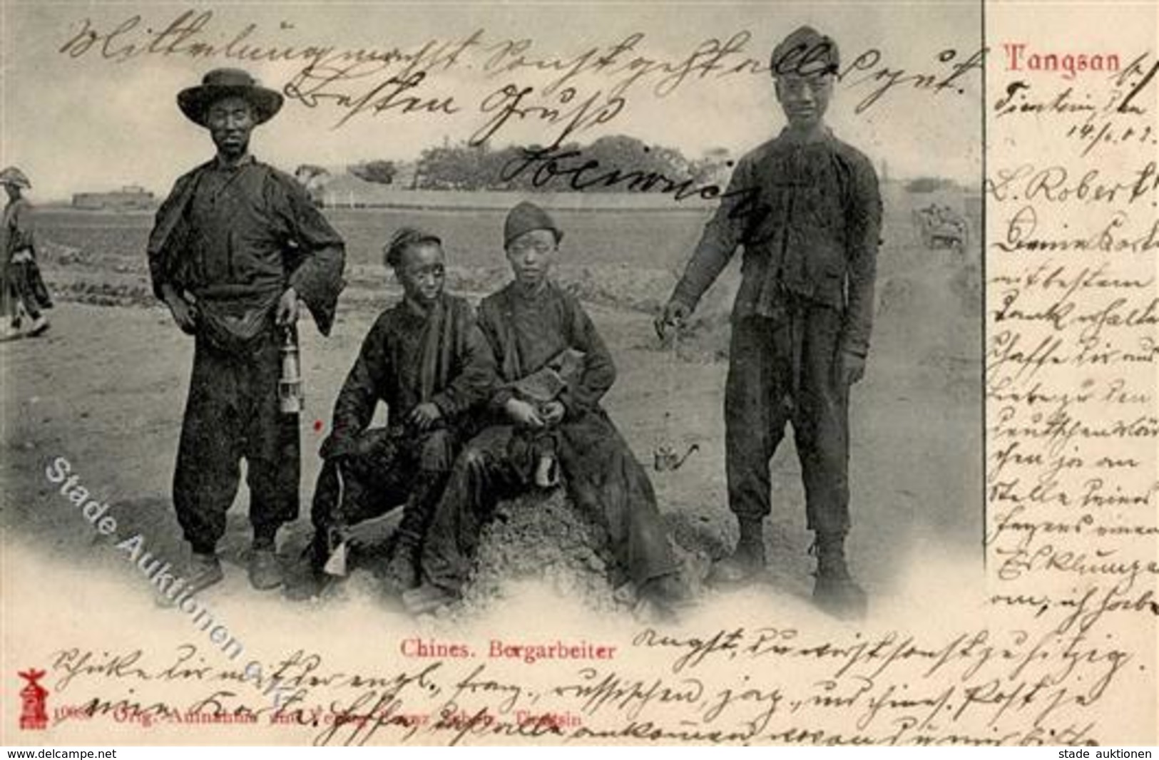 Kolonien CHINA - TANGSAN - Chinesische Bergarbeiter, 1903 Nach Spanien, Marke Entfernt, Ecke Gestoßen II Colonies - Geschichte