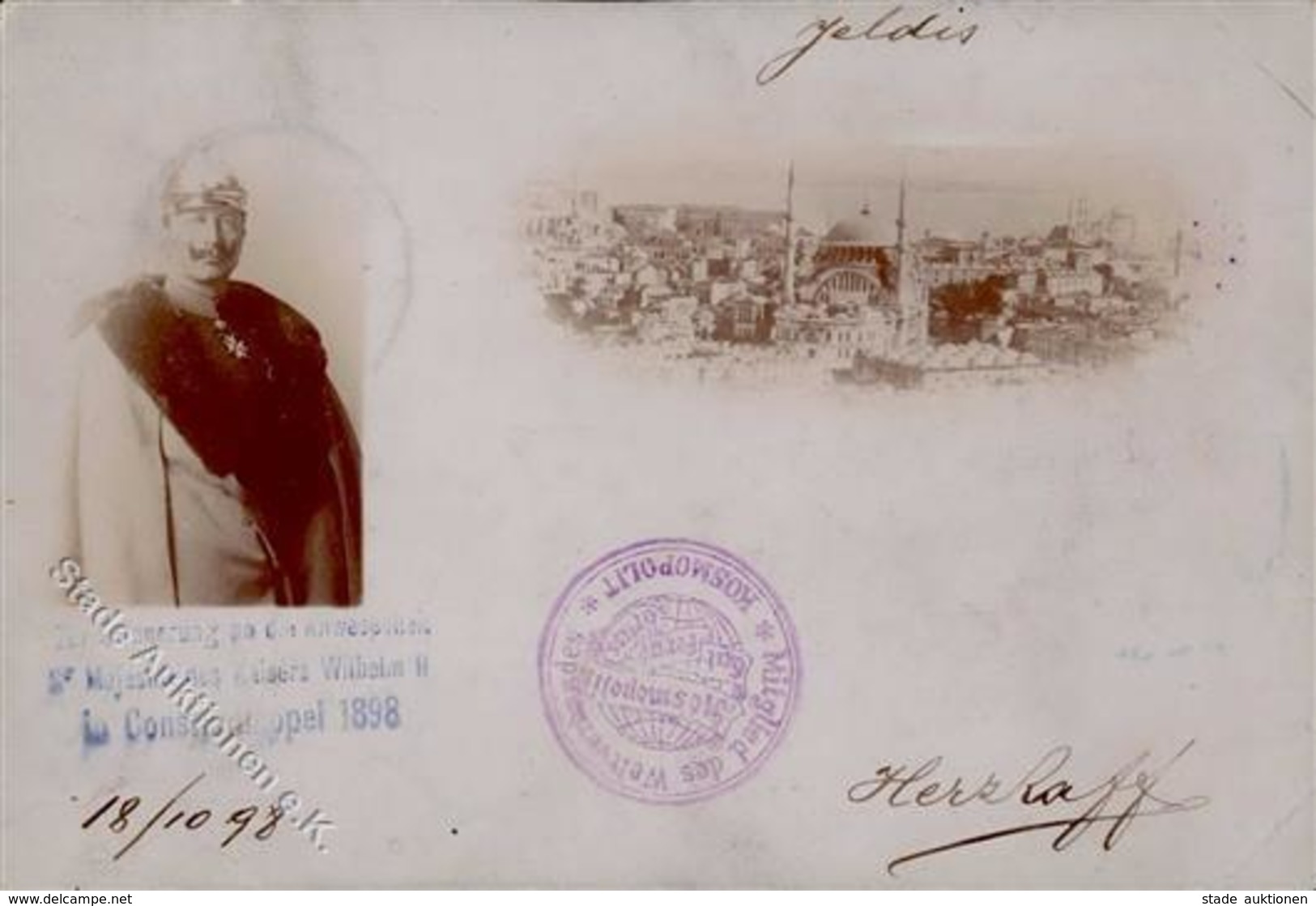 Deutsche Post Türkei Constantinopel Kaiser Wilhelm II 1898 I-II - Storia