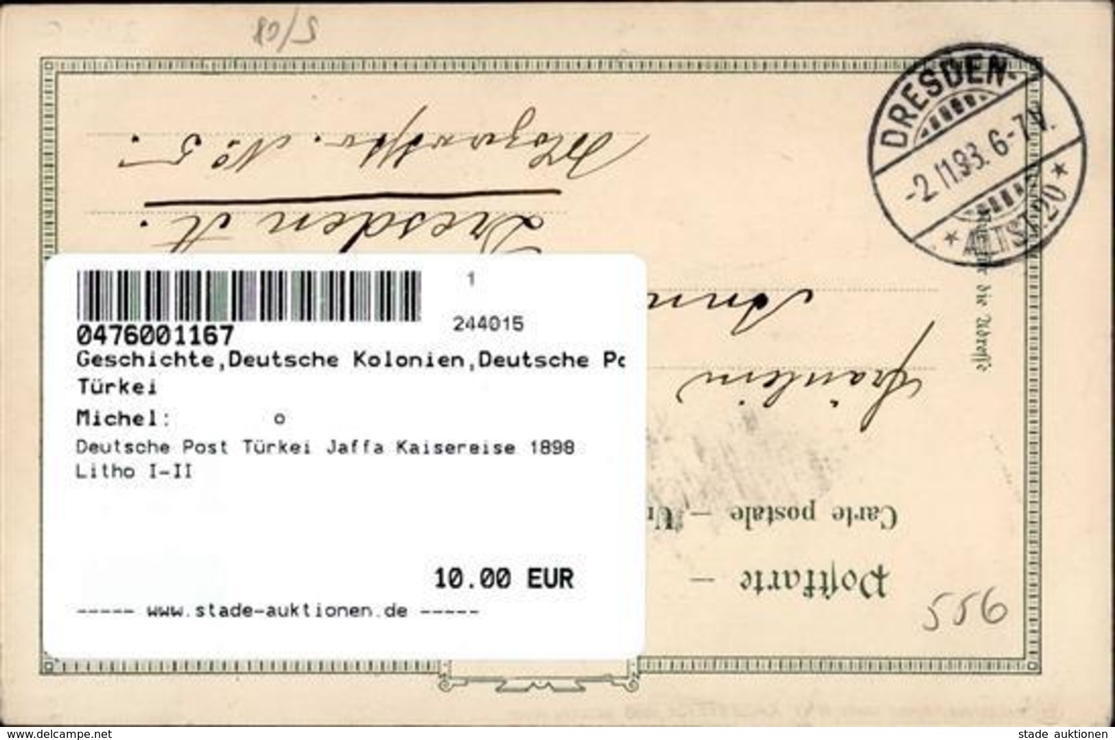 Deutsche Post Türkei Jaffa Kaisereise 1898 Litho I-II - Histoire