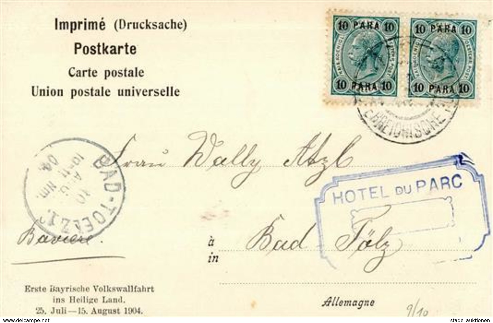 Deutsche Post Türkei Jaffa Von Der Deutschen Kolonie Stpl. Jaffa I-II - Histoire
