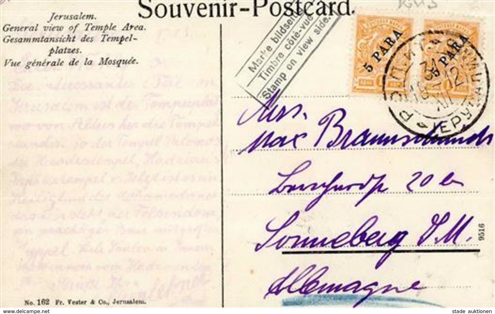 Deutsche Post Türkei Jerusalem Stempel I-II - Storia