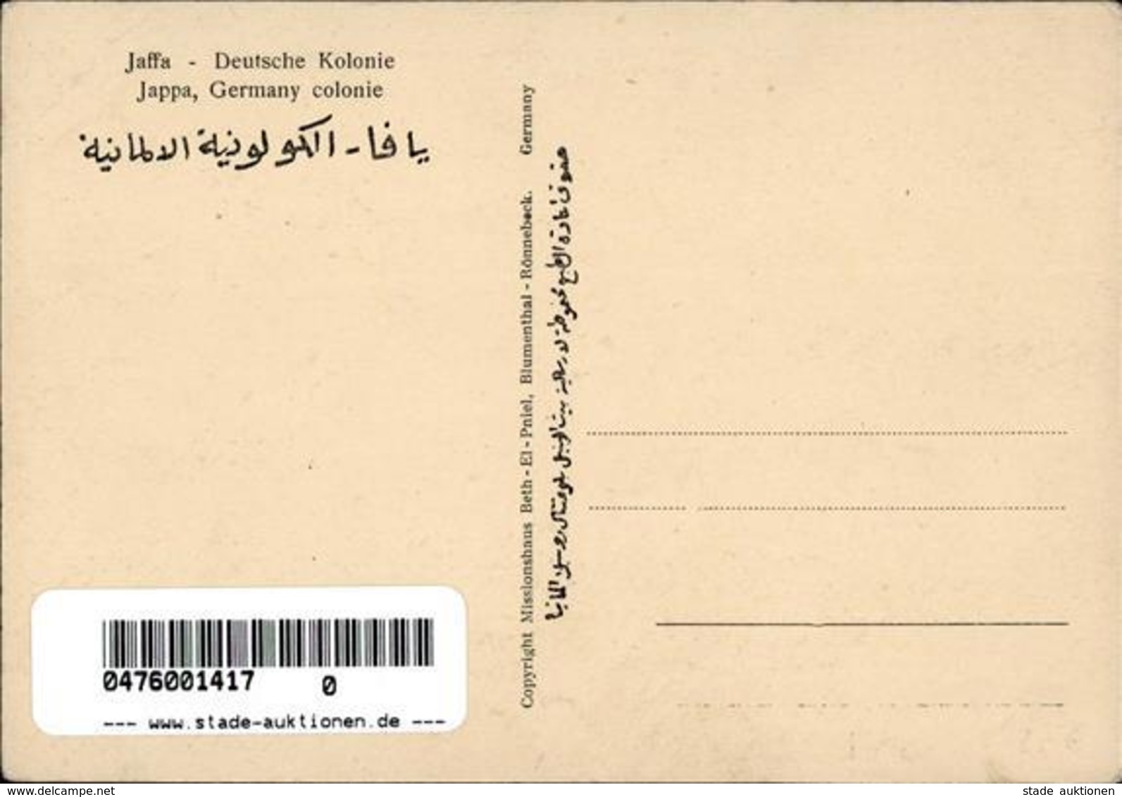 Kolonien Deutsche Post Türkei Jaffa I-II Colonies - Storia