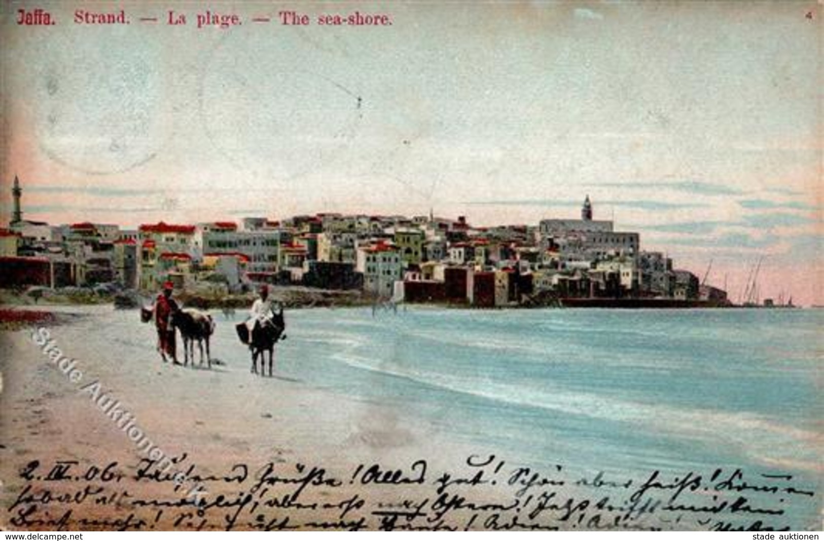 Kolonien Deutsche Post Türkei Jaffa Strand 1906 I-II (Stauchung) Colonies - Histoire