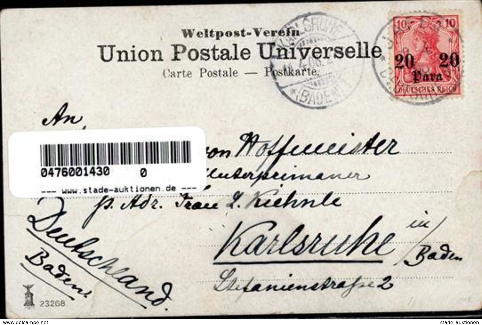 Kolonien Deutsche Post Türkei Jaffa Strand 1906 I-II (Stauchung) Colonies - Storia