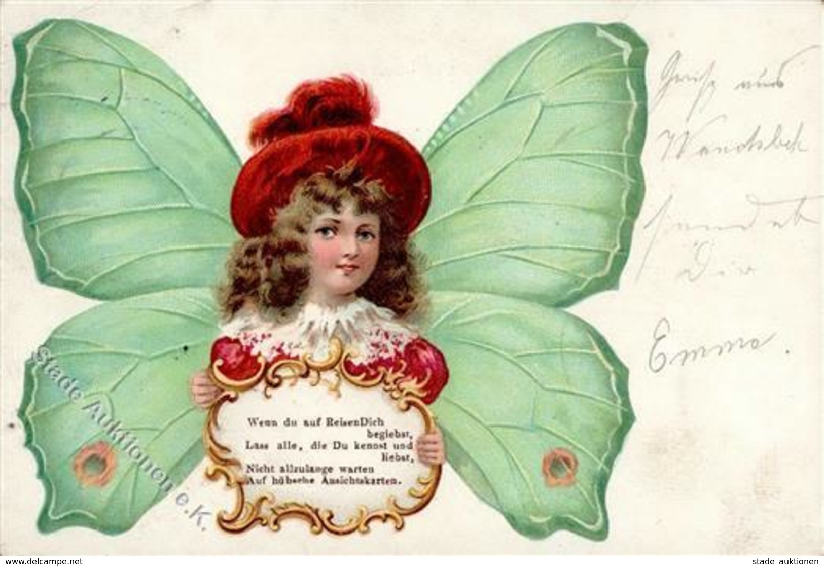 AK - Geschichte  Schmetterling Personifiziert  Lithographie 1900 I-II - Histoire