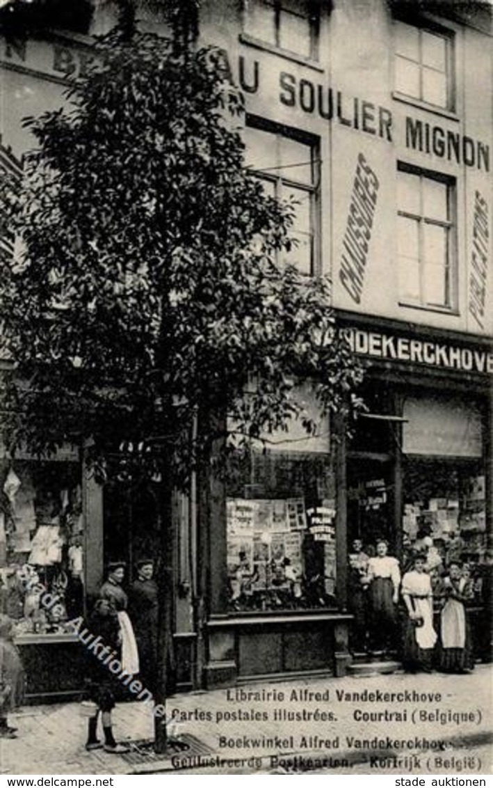 AK - Geschichte Courtrai Belgien Buchhandlung AK-Verlauf Alfred Vandekerckhove I-II - History