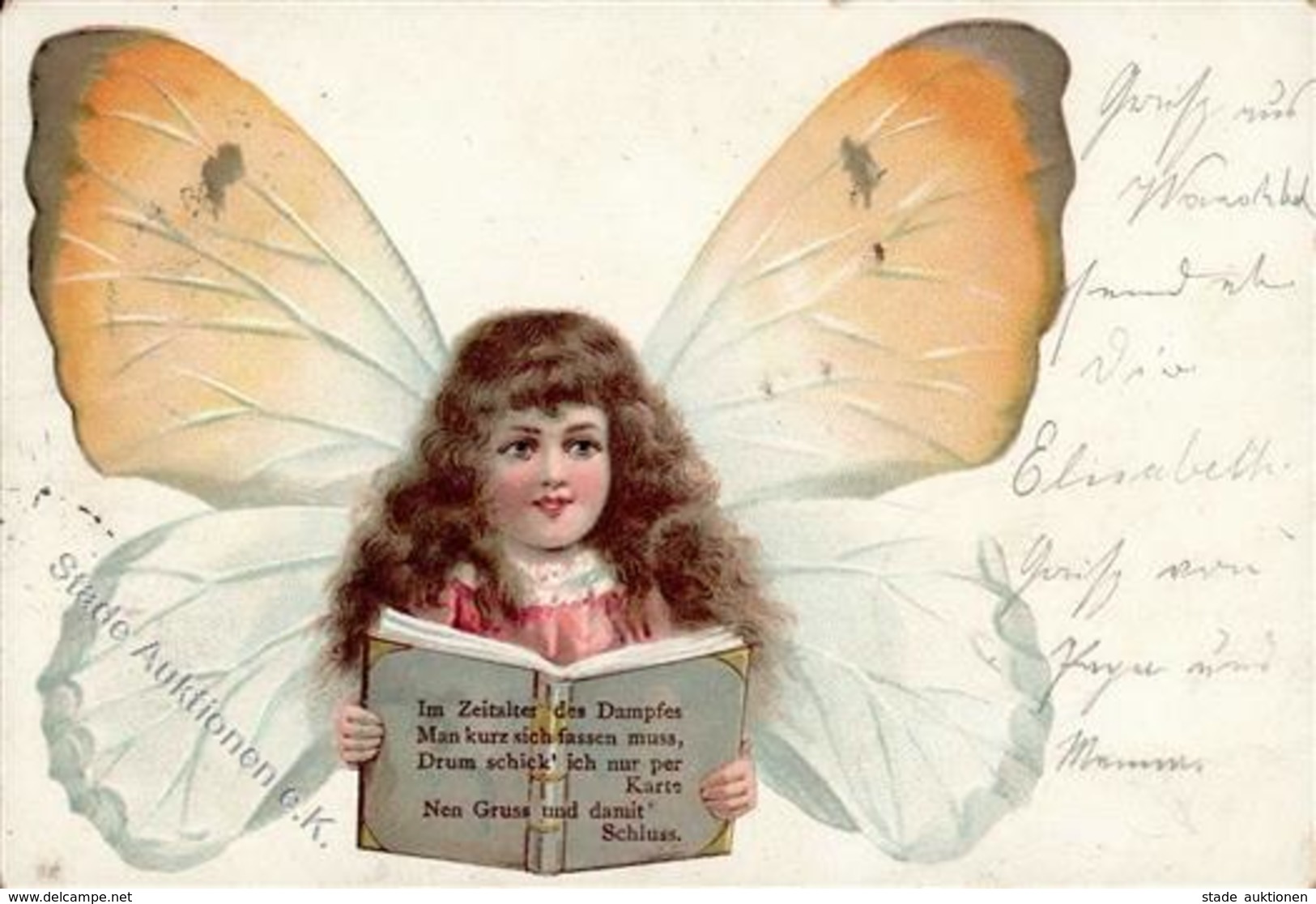 AK - Geschichte Schmetterling Personifiziert Lithographie 1900 I-II (fleckig) - History