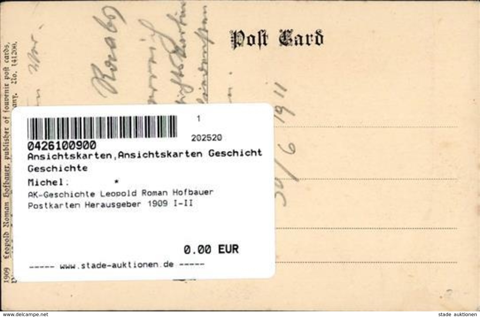 AK-Geschichte Leopold Roman Hofbauer Postkarten Herausgeber 1909 I-II - History