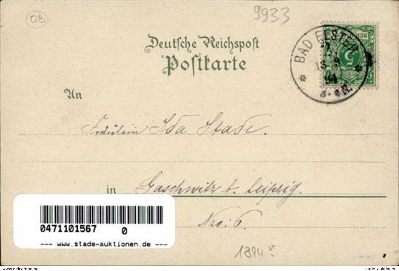 Vorläufer Bad Elster (O9933) 1894 I-II - Non Classés