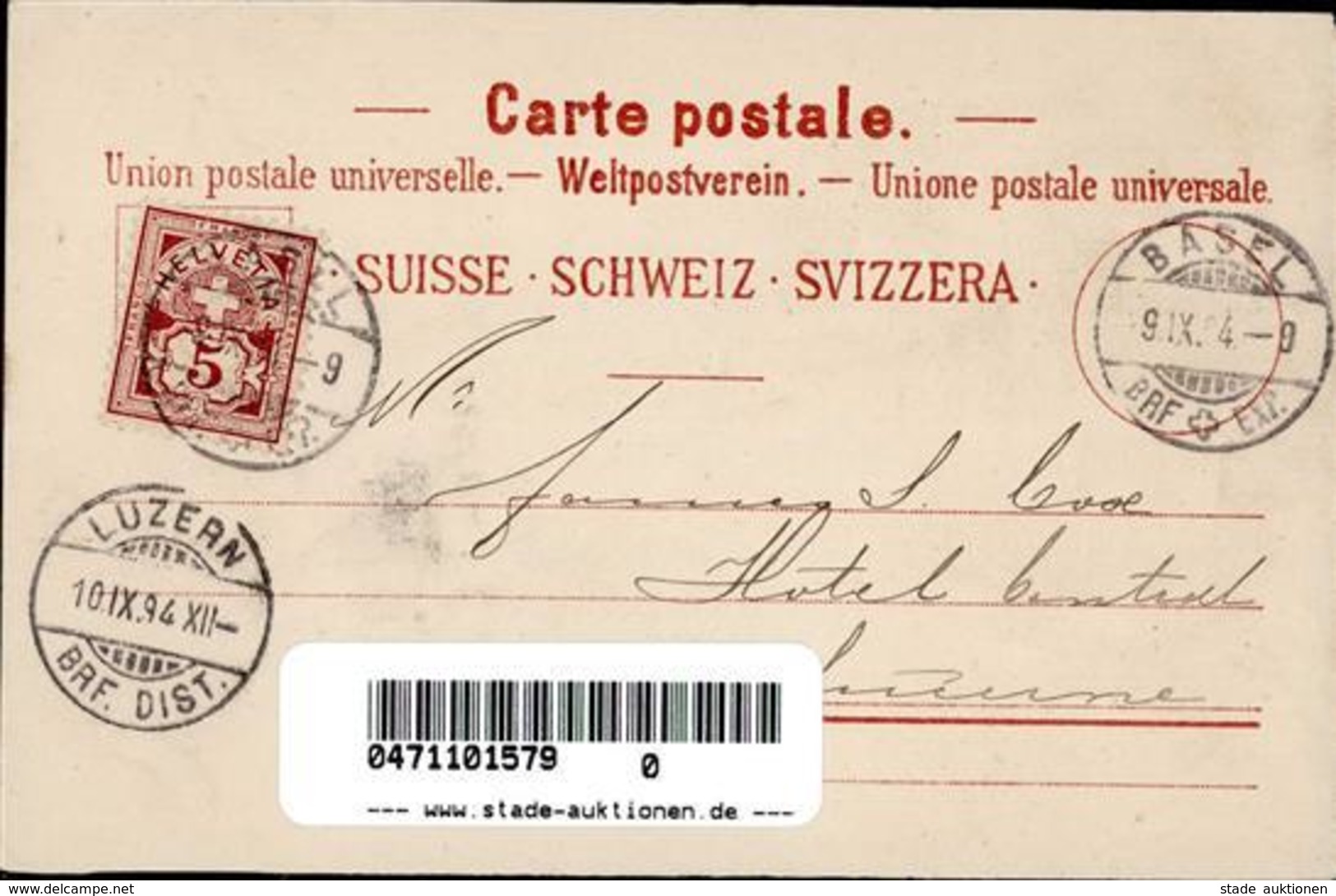 Vorläufer Basel (4000) Schweiz 1894 I-II - Unclassified