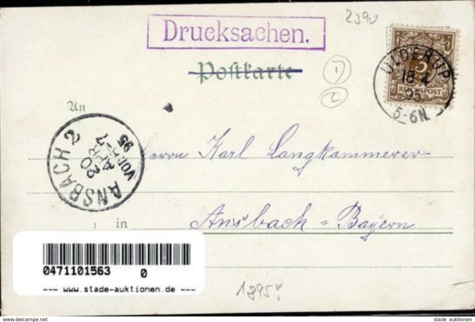 Vorläufer Flensburg (2390) 1895 I-II - Ohne Zuordnung