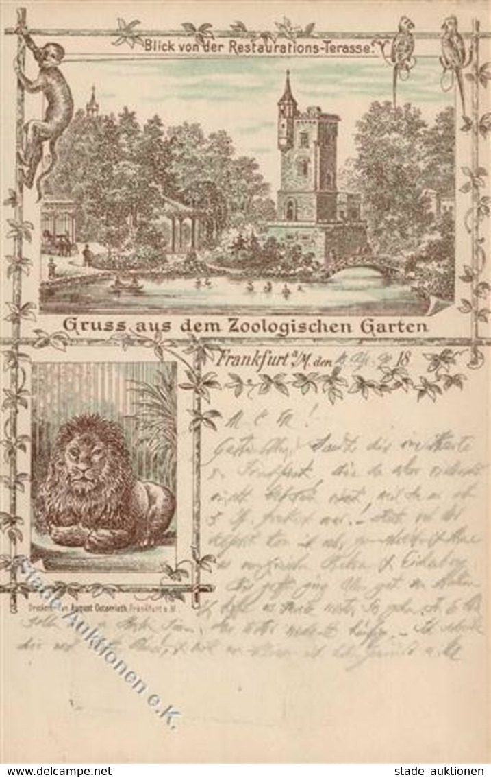 Vorläufer Frankfurt (6000) Zoologischer Garten Künstlerkarte 1890 I-II - Non Classificati