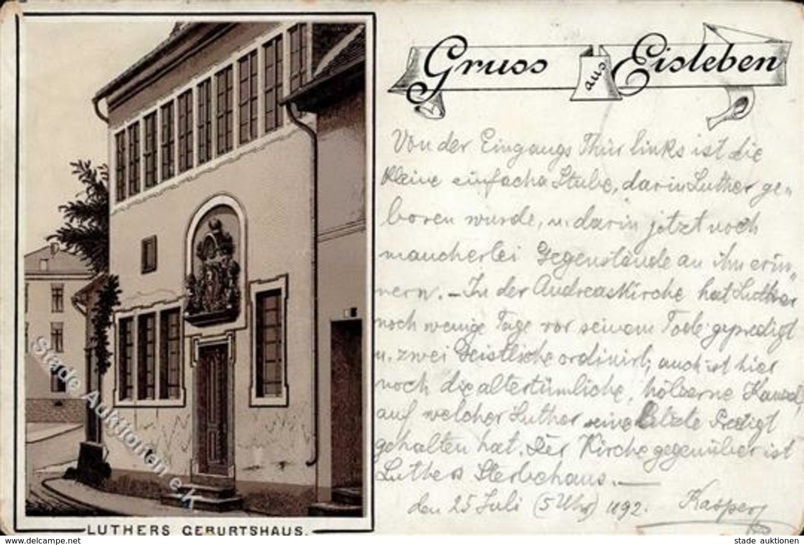 Vorläufer Lutherstadt Eisleben (O4250) 1892 I-II (Ecken Und Kante Abgestoßen) - Unclassified