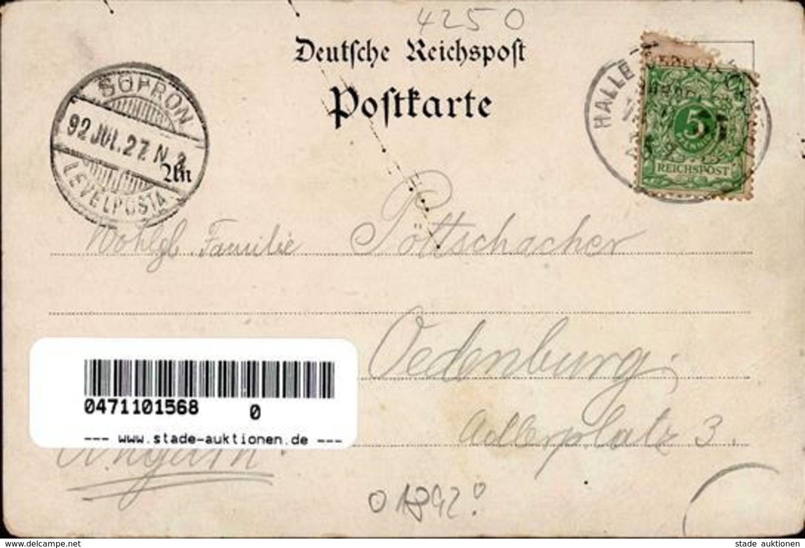 Vorläufer Lutherstadt Eisleben (O4250) 1892 I-II (Ecken Und Kante Abgestoßen) - Unclassified