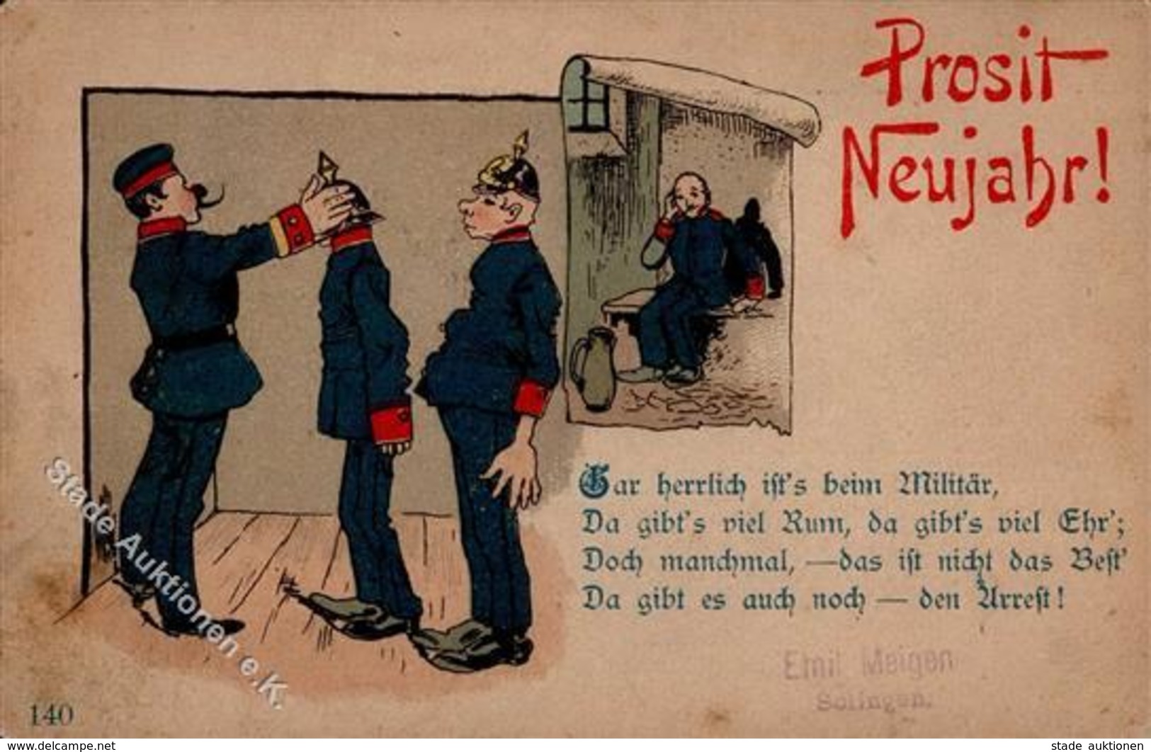 Vorläufer Neujahr Militär 1890 I-II (fleckig) Bonne Annee - Non Classés