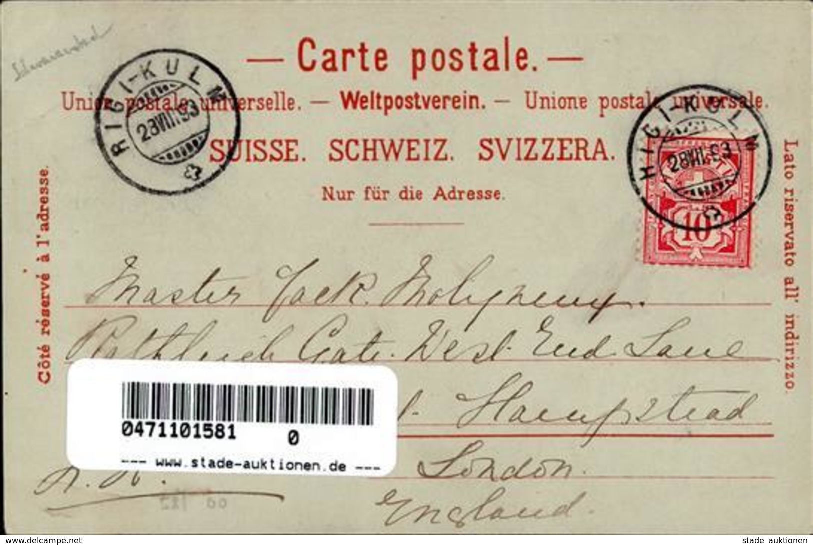 Vorläufer Rigi Kulm (6410) Schweiz 1893 I-II - Unclassified