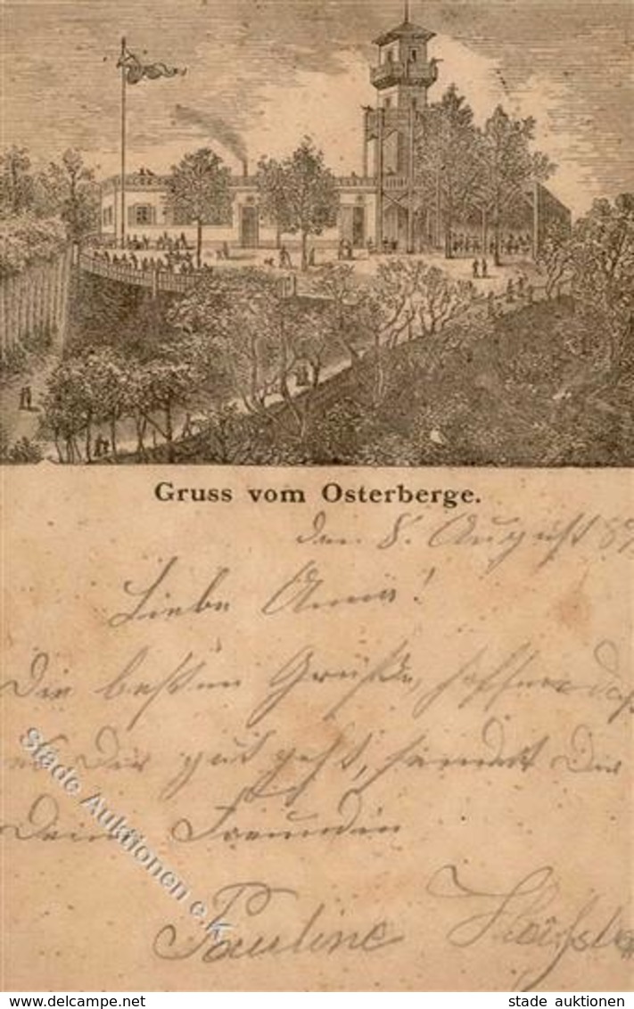 Vorläufer 1887 Gruss Vom OSTERBERGE - RADEBERG Bei Dresden I-II (Stockpunkte) Montagnes - Non Classés