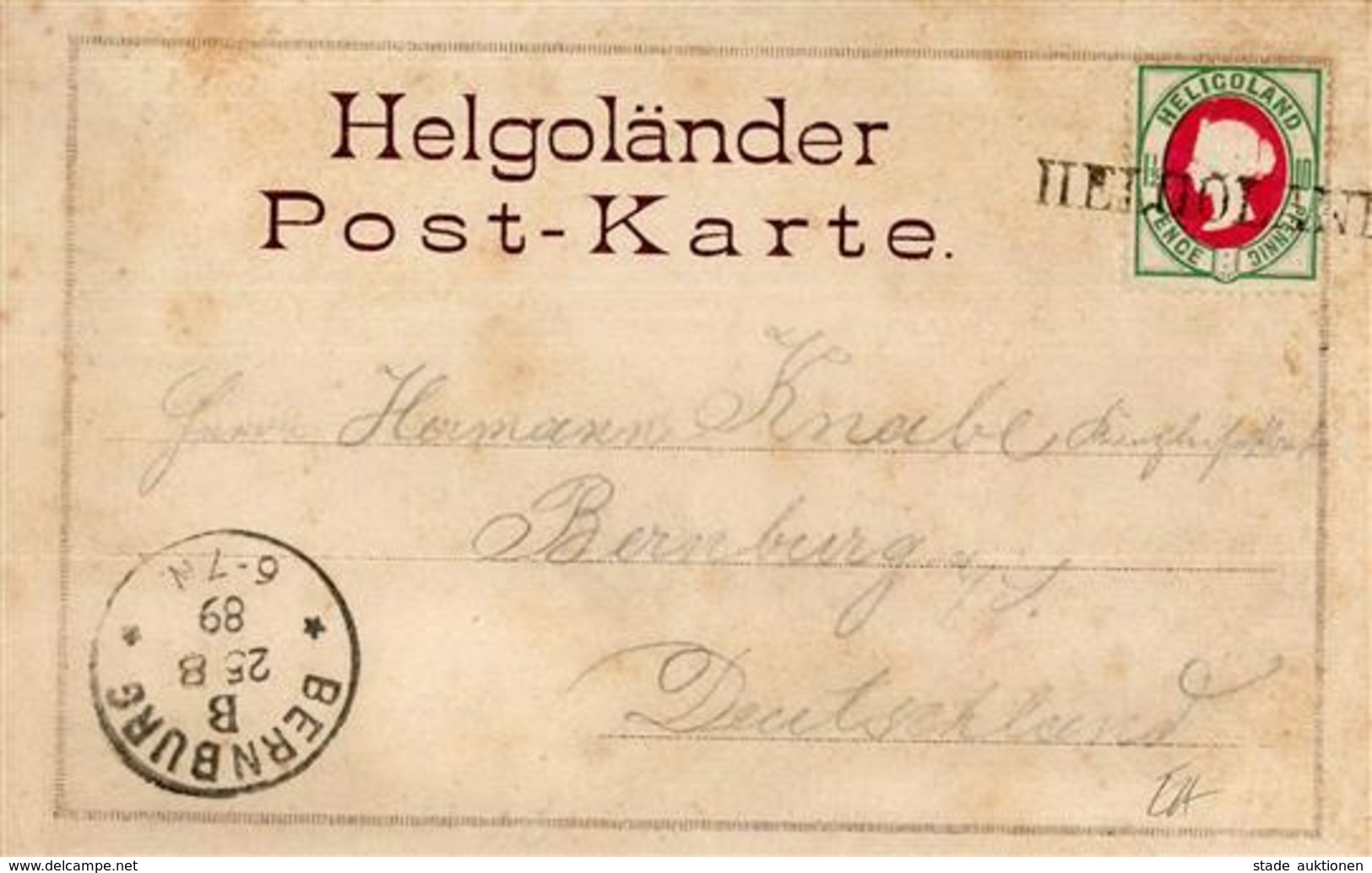 Vorläufer 1889 Helgoland I-II (fleckig) - Ohne Zuordnung