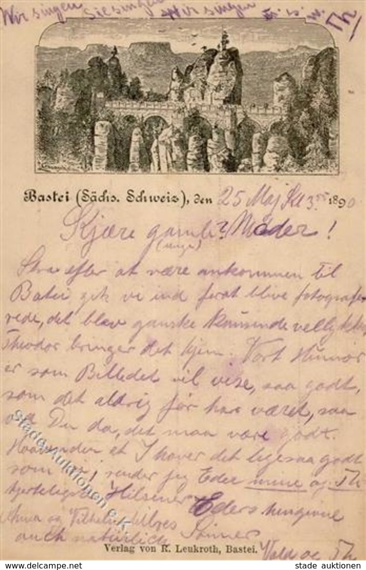Vorläufer 1890 Bastei Sächs. Schweiz Auf Ganzsache 10 Pf Rot Württemberg I-II - Ohne Zuordnung