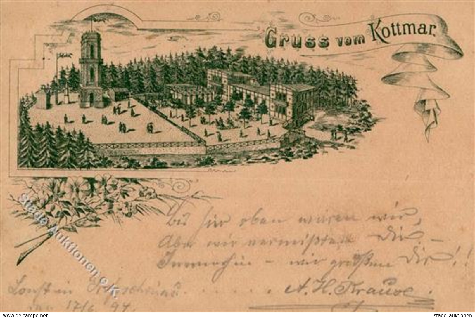 Vorläufer 1894 Gruss Vom KOTTMAR (Obercunnersdorf) I Montagnes - Non Classés