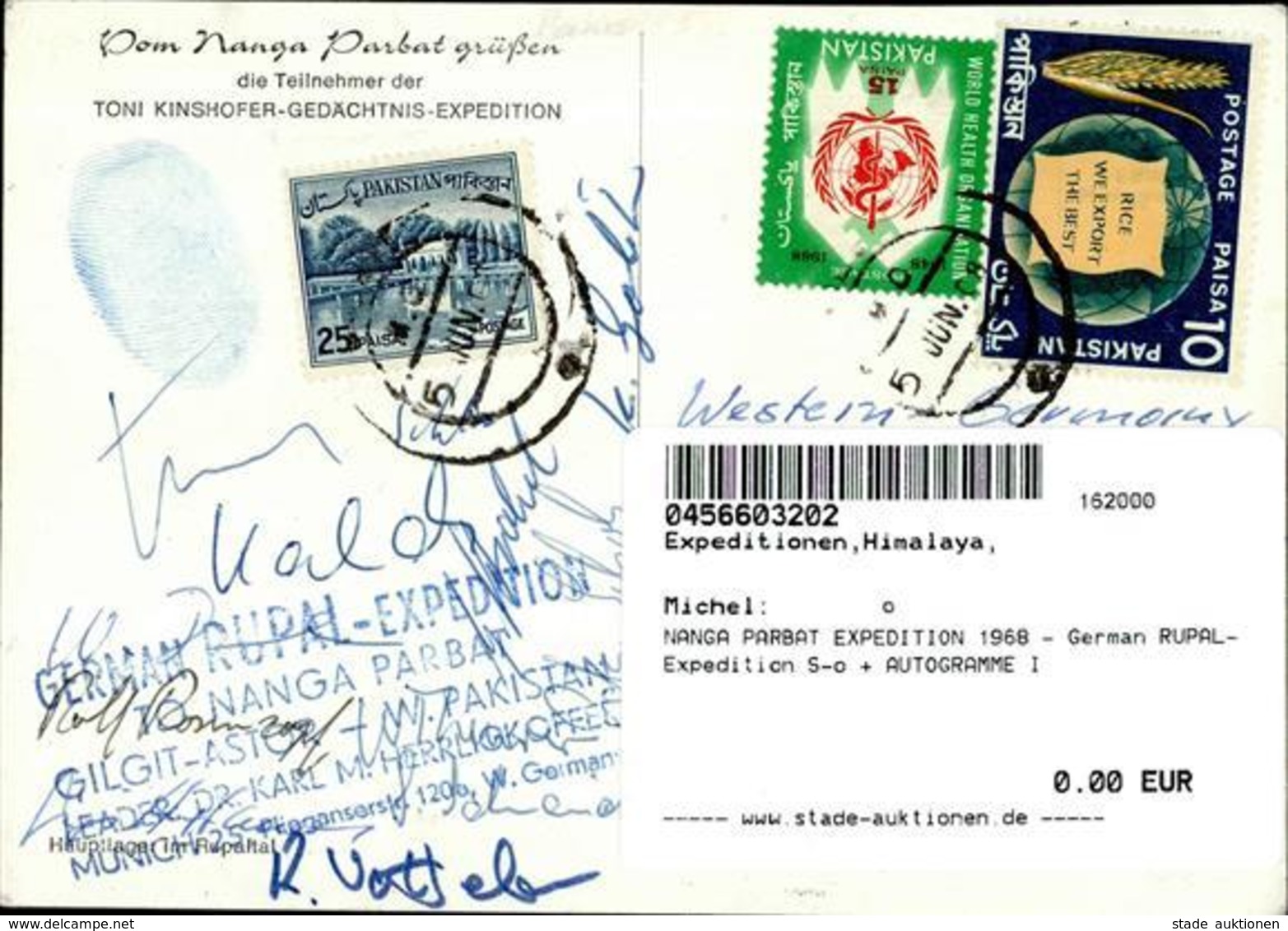 NANGA PARBAT EXPEDITION 1968 - German RUPAL-Expedition S-o + AUTOGRAMME I - Autres & Non Classés