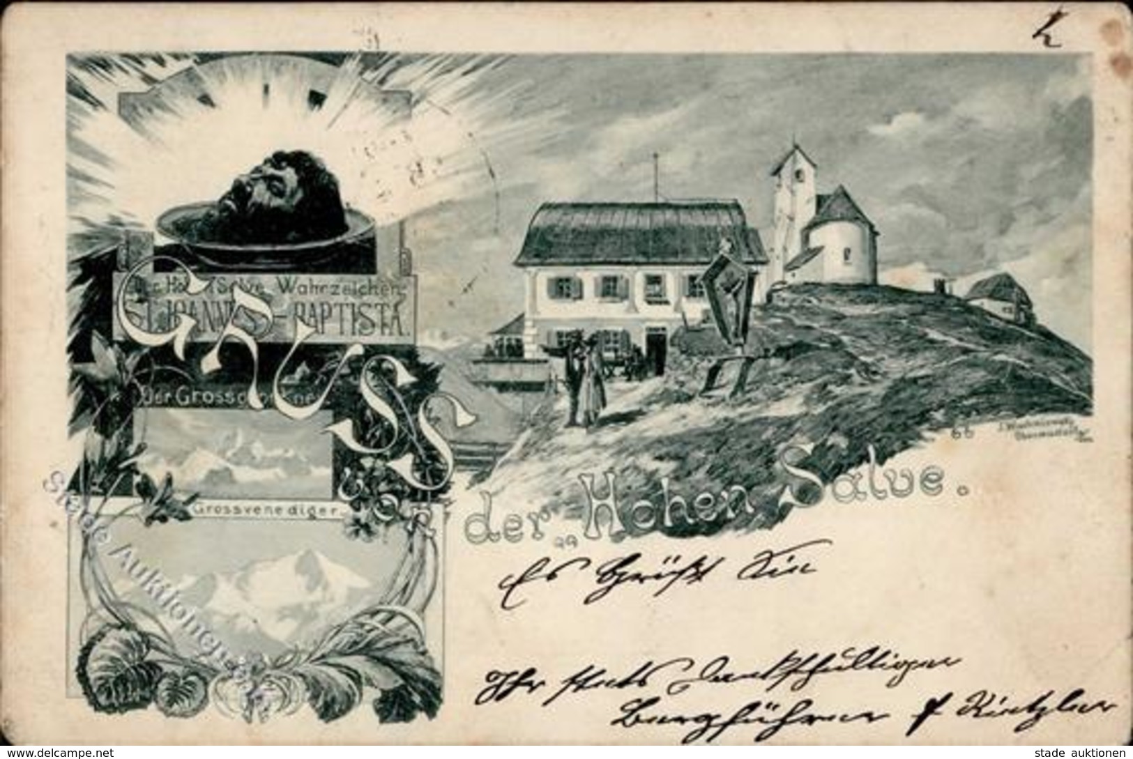 Berghütte Hohe Salve Hüttenstempel 1898 I-II (fleckig) Cabane - Fairy Tales, Popular Stories & Legends