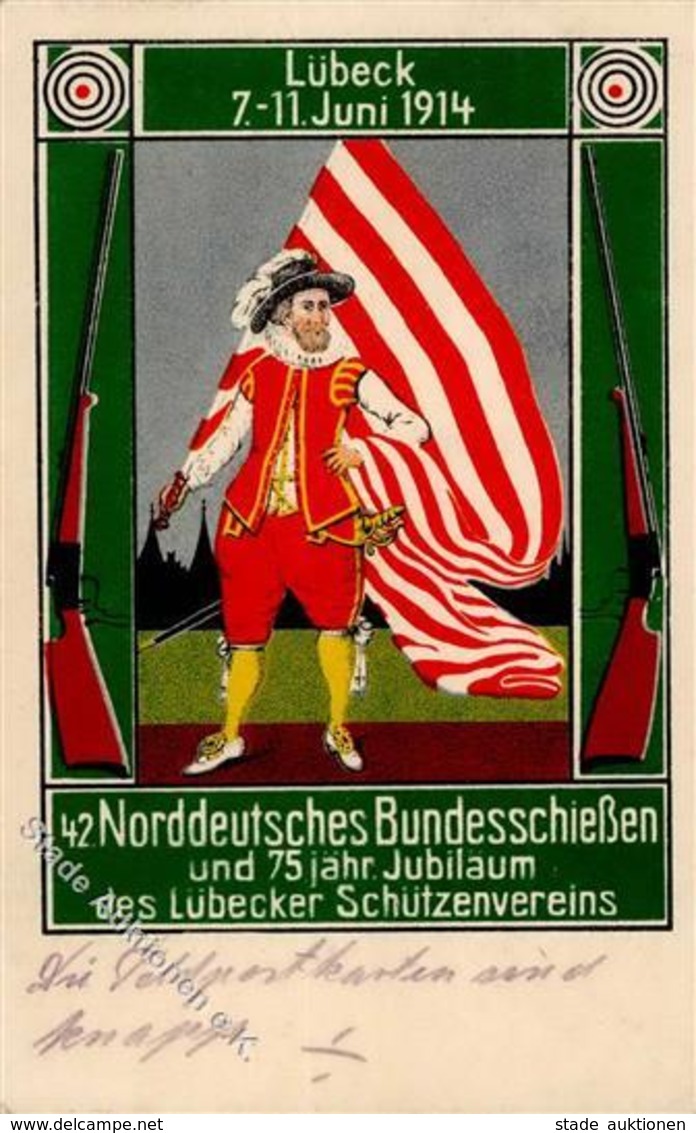 Schützen Bundesschiessen LÜBECK 1914 I-II - Waffenschiessen