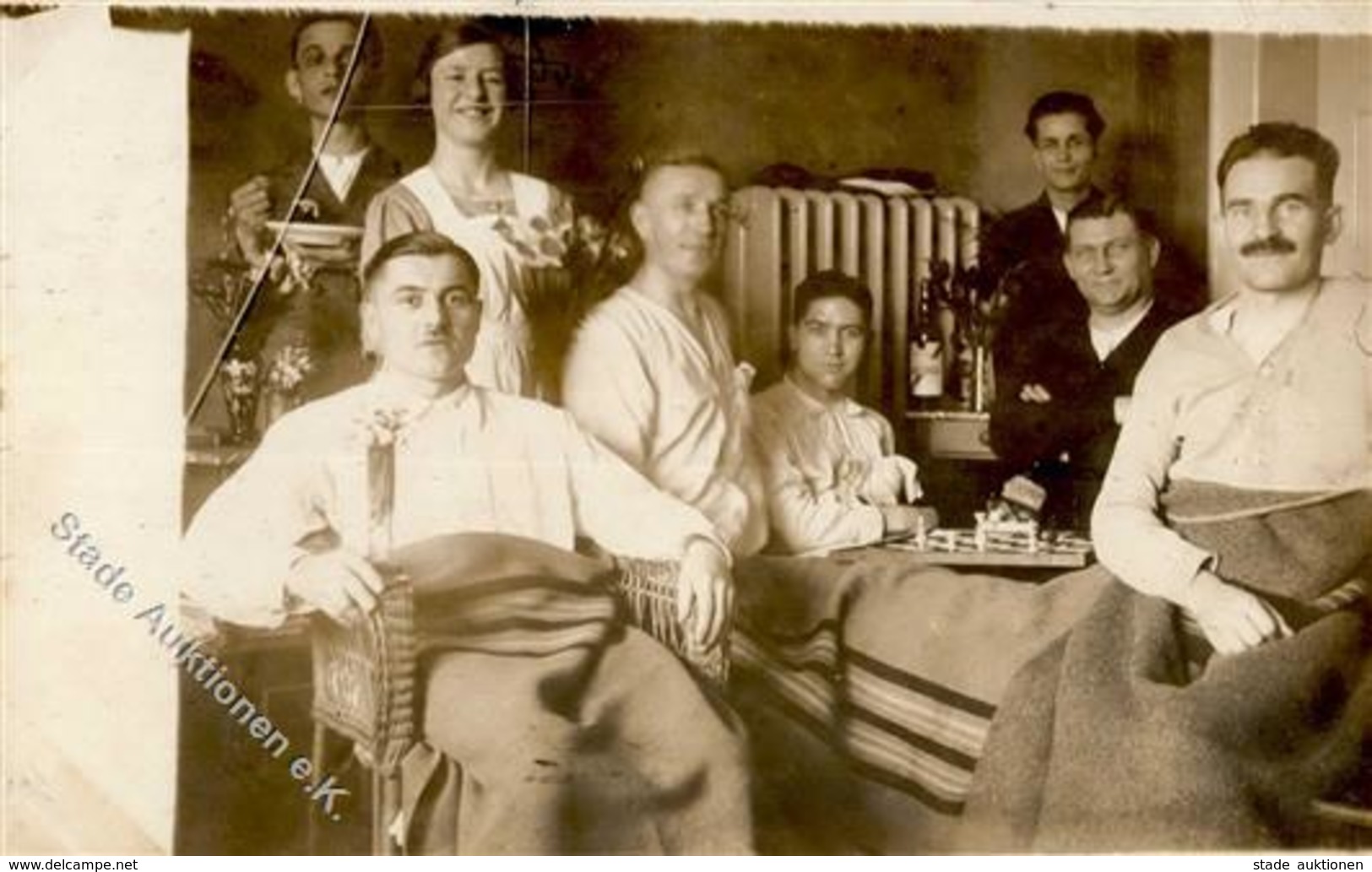 SCHACH - Foto-Ak Soldaten In Lazarett Beim Schachspiel I - Schach
