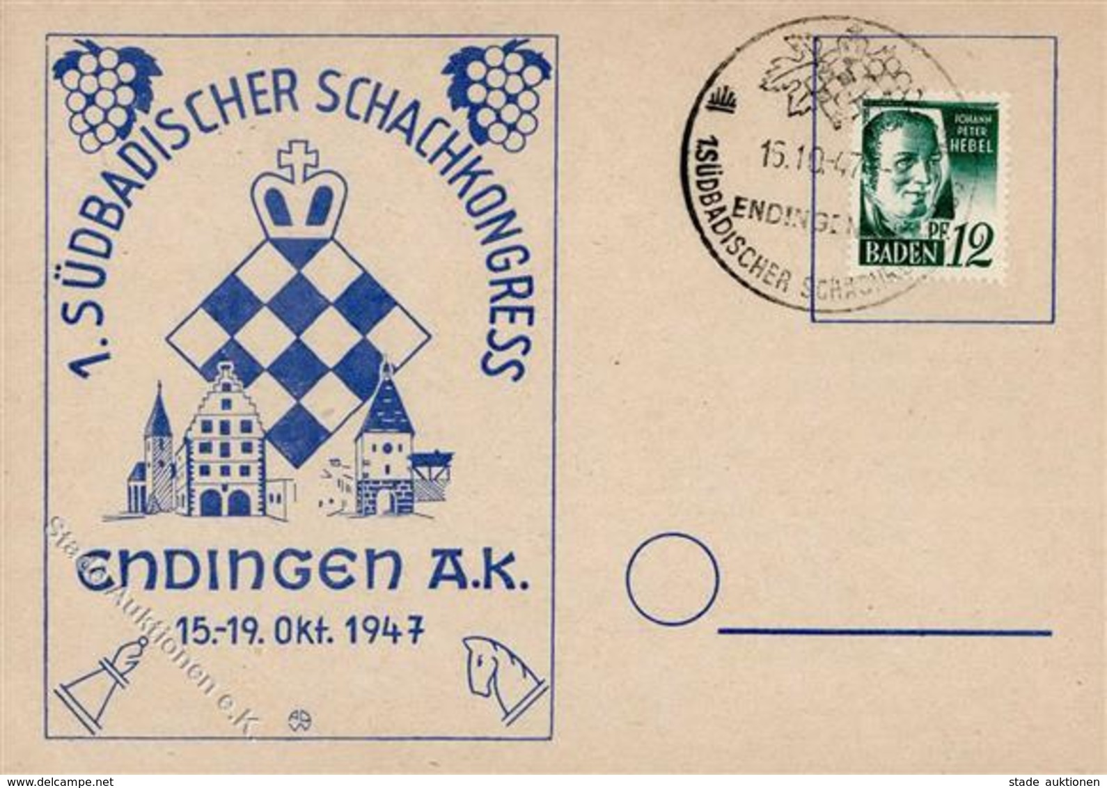 Schach Endingen (7833) 1. Süddeutscher Schachkongress I-II - Schach