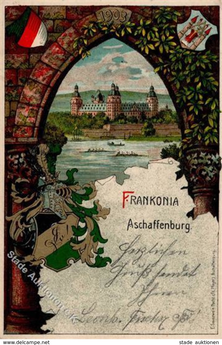 Studentika Aschaffenburg (8750) Frankonia 1905 I-II (Ecke Abgestoßen) - Non Classificati