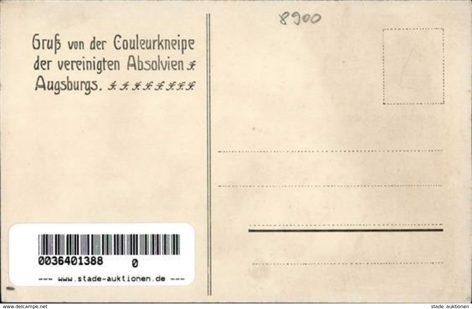 Studentika Augsburg (8900) Couleurkneipe Der Vereinigten Absolvien I-II - Unclassified