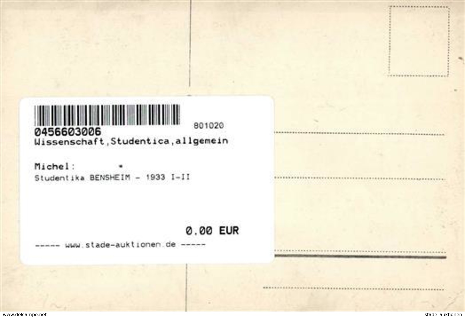 Studentika BENSHEIM - 1933 I-II - Unclassified