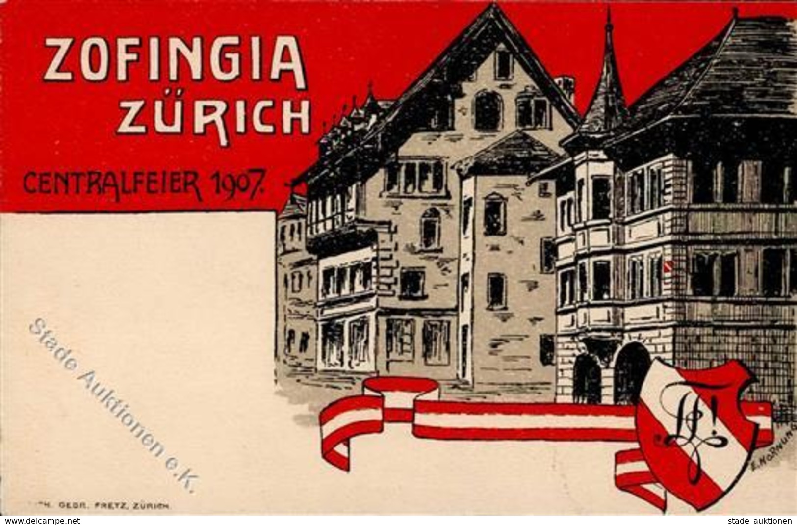 Studentika ZÜRICH - Centralfeier 1907 Sign. E.Hornung I - Ohne Zuordnung