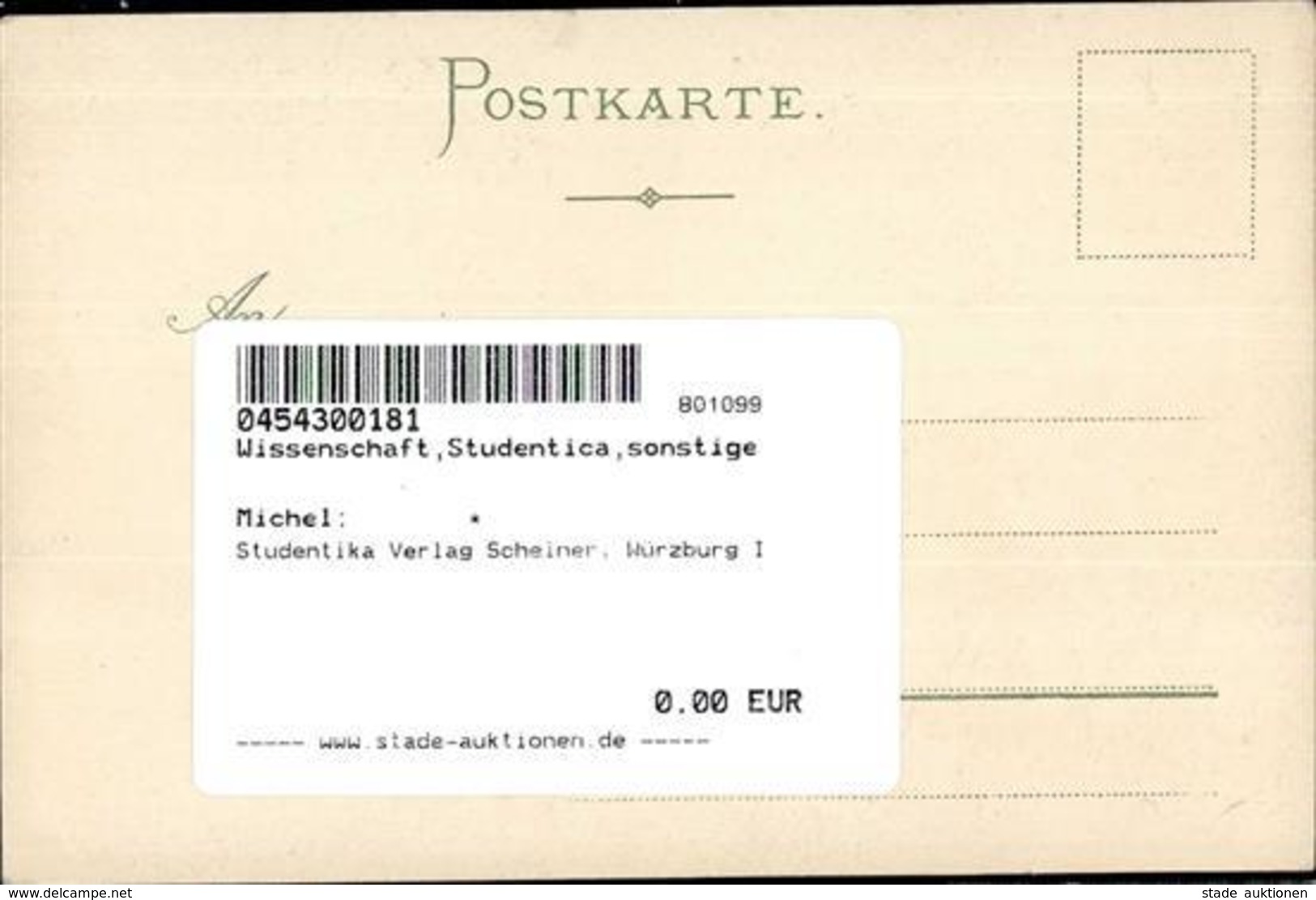 Studentika Verlag Scheiner, Würzburg I - Non Classés