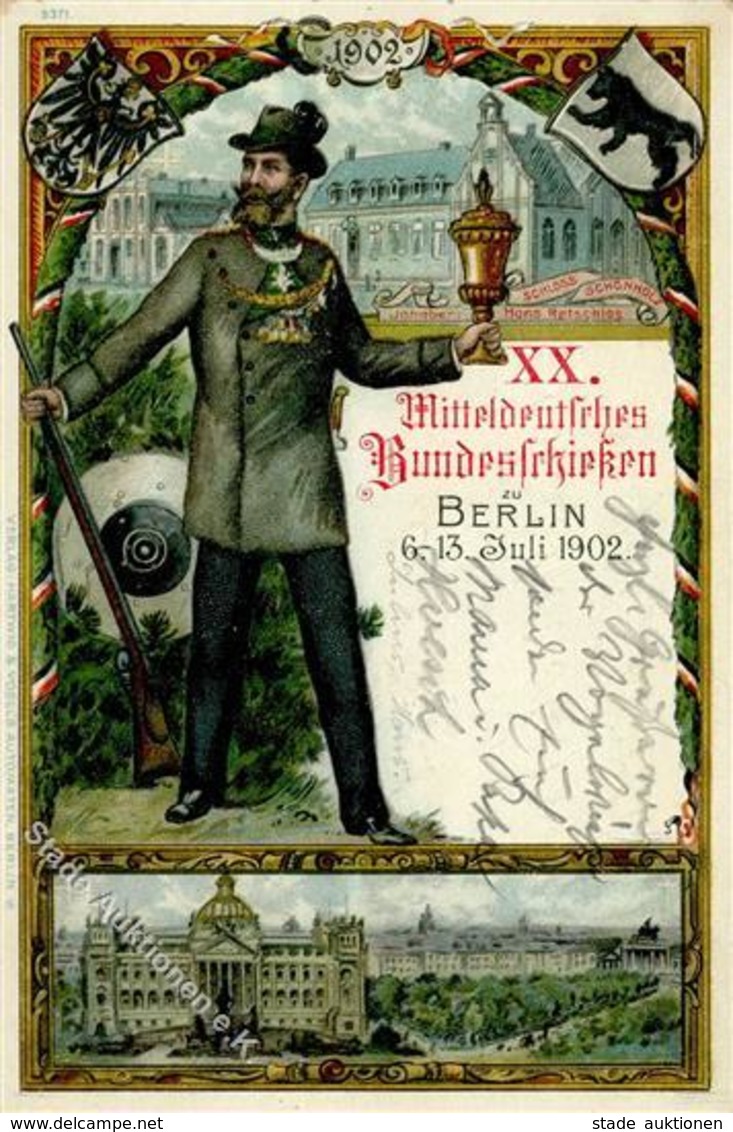 Berlin (1000) 20. Mitteldeutsches Bundesschießen 6.-13. Juli 1902 I-II (Stauchng) - Oorlog 1914-18