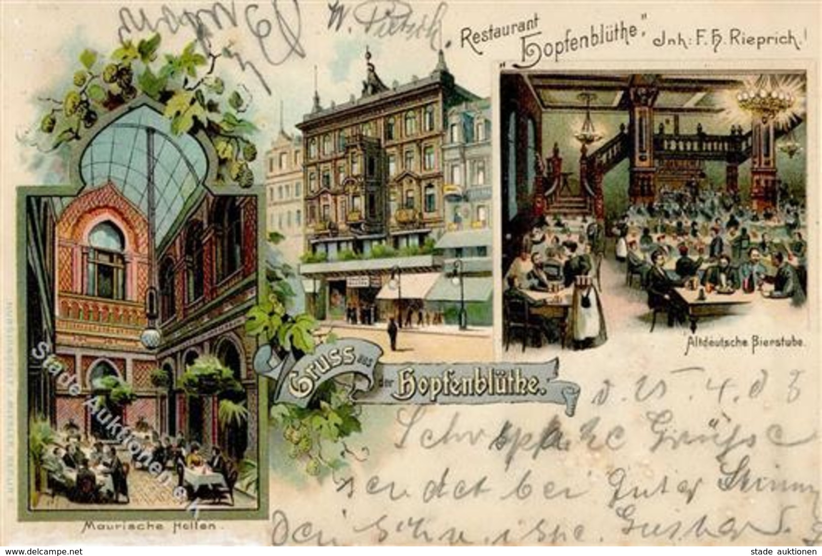 Berlin (1000) Gasthaus Hopfenblüte 1903 I-II - Guerre 1914-18