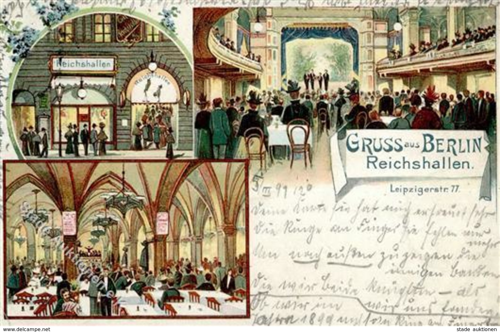 Berlin (1000) Gasthaus Reichshallen Leipzigerstrasse 77 1899 II (Stauchungen) - Guerre 1914-18