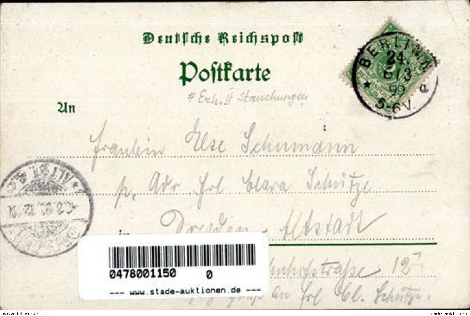 Berlin (1000) Gasthaus Reichshallen Leipzigerstrasse 77 1899 II (Stauchungen) - War 1914-18