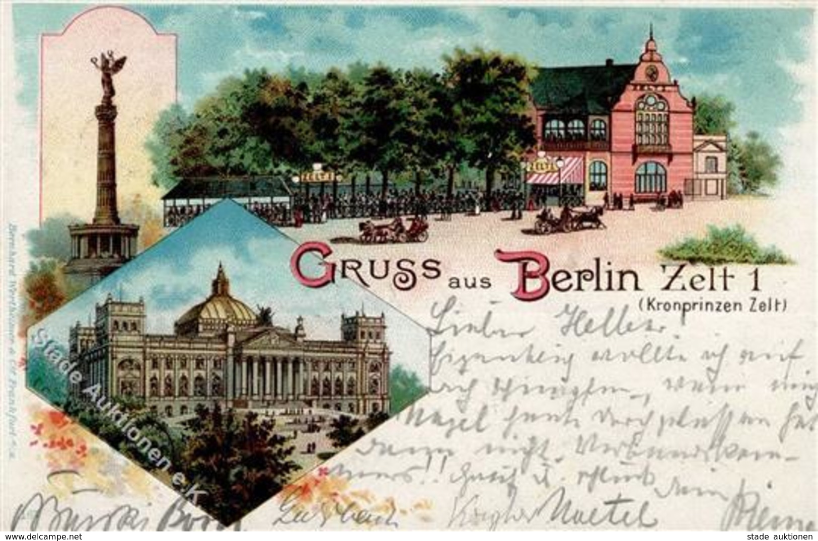 Berlin (1000) Gruss Aus Kronprinzen Zelt 1898 I-II (Stauchung) Montagnes - War 1914-18