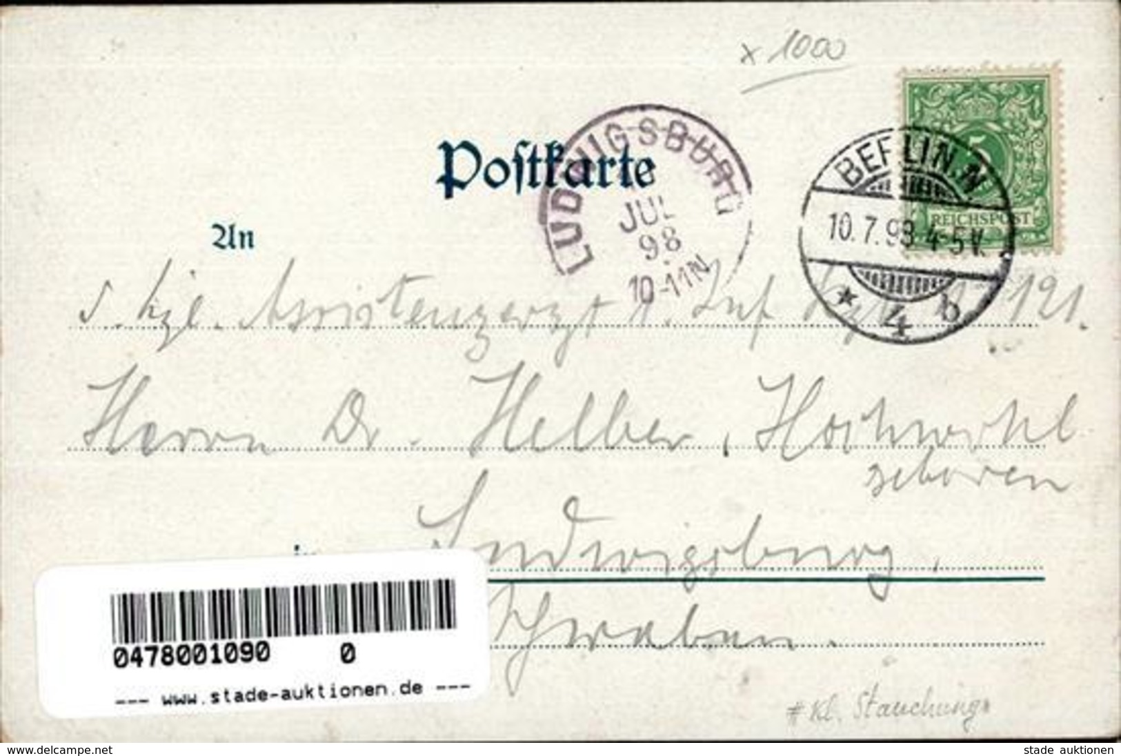 Berlin (1000) Gruss Aus Kronprinzen Zelt 1898 I-II (Stauchung) Montagnes - War 1914-18