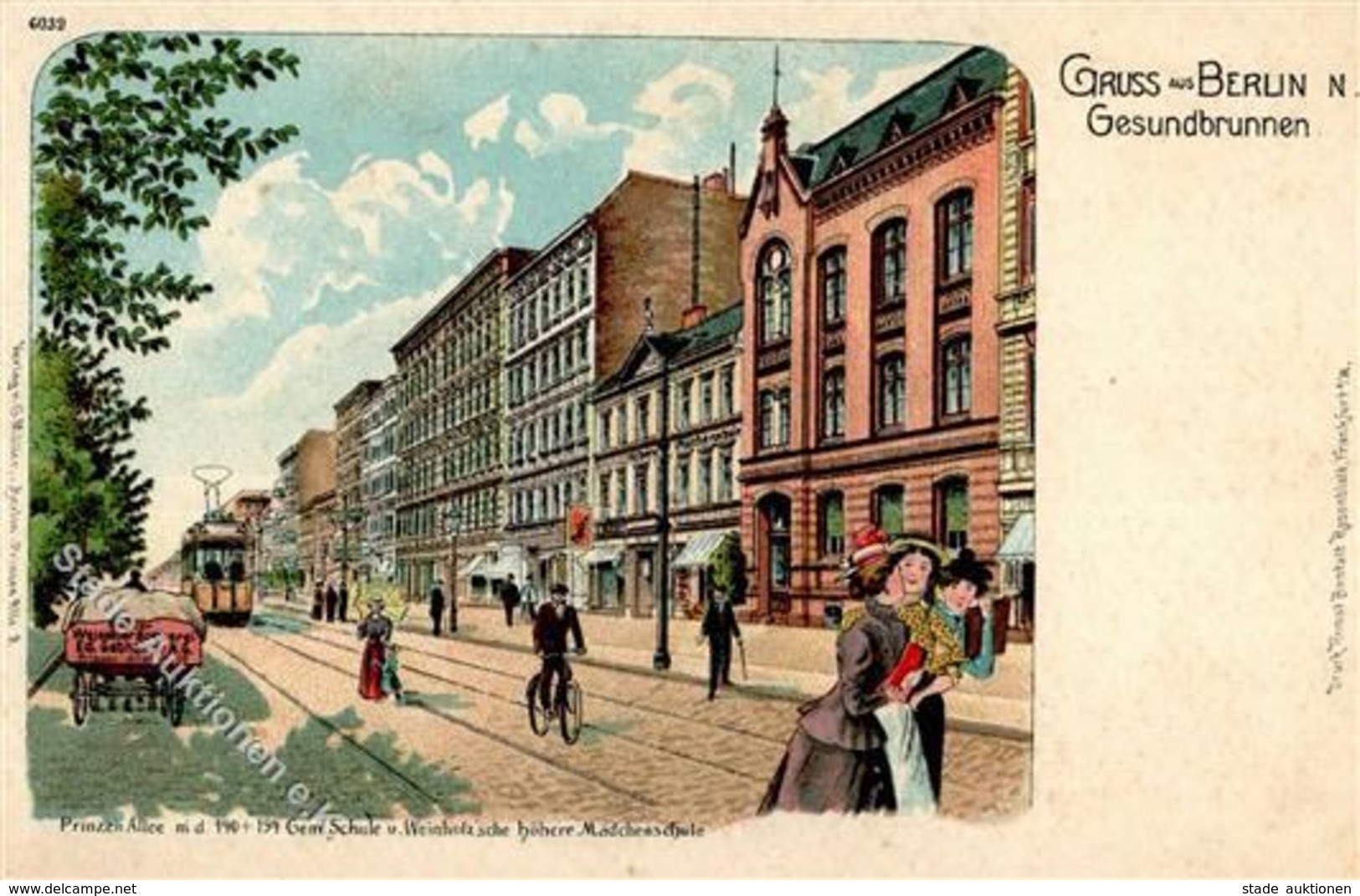 Berlin (1000) Prinzenallee Mädchenschule Straßenbahn I-II - Guerre 1914-18