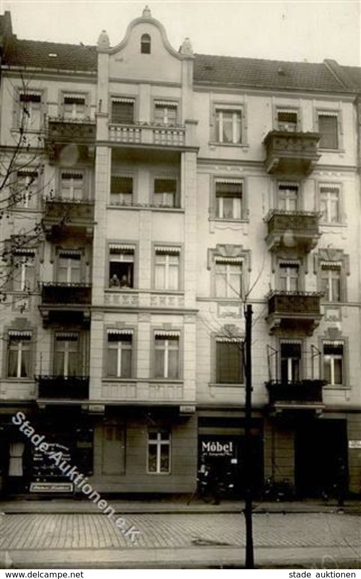 Berlin Friedrichshain (1000) Cafe Möbelhandlung Tante Hulda Und Grete Gubener Strasse 46 Foto-AK I-II - War 1914-18