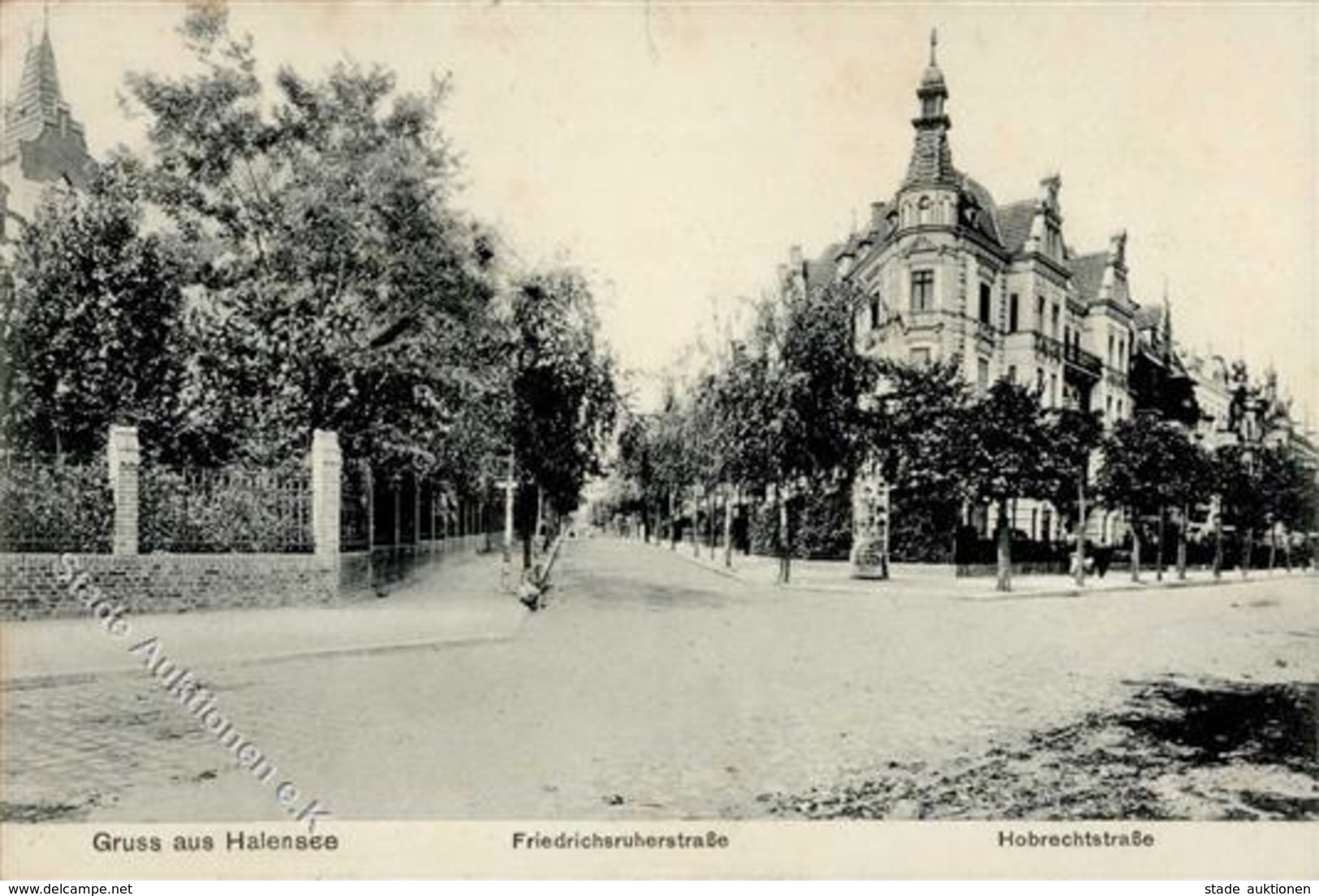 Halensee (1000) Friedrichsruherstrasse Hobrechtstrasse Litfaßsäule  1907 II (Stauchung) - Weltkrieg 1914-18