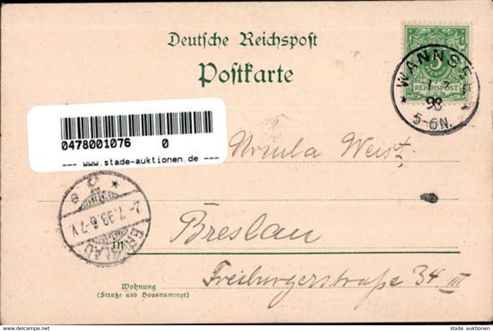 Wannsee (1000) Gasthaus Deutsche Eiche  1898 I-II - War 1914-18