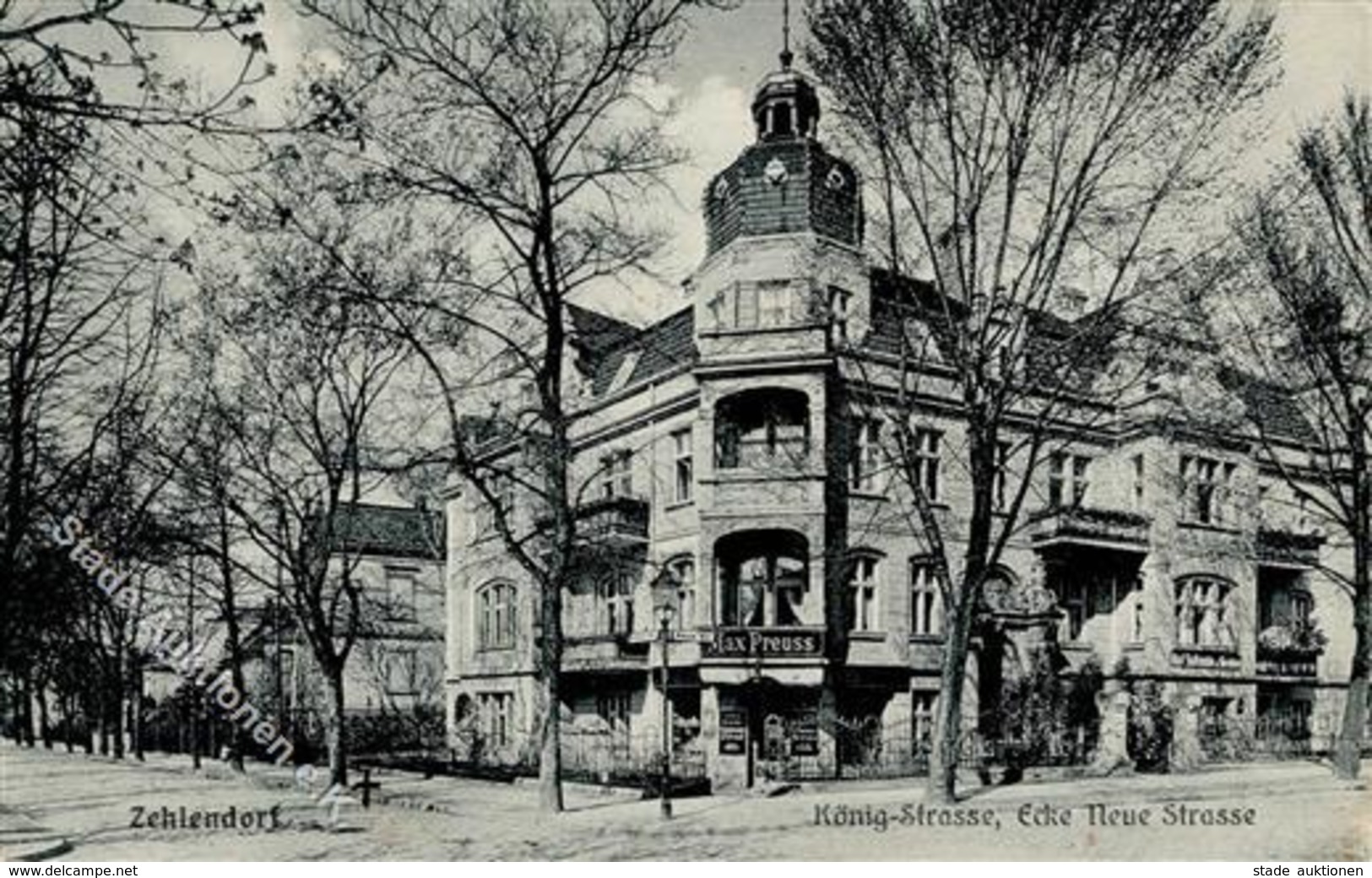 Zehlendorf (1000) Königstrasse Neue Strasse Kolonialwarenhandlung Preuss 1917 I - War 1914-18